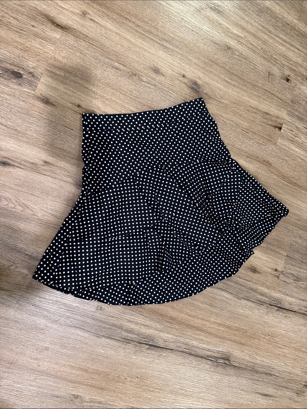 NWT Lucy Paris Black & White Polka Dot Skater Skirt